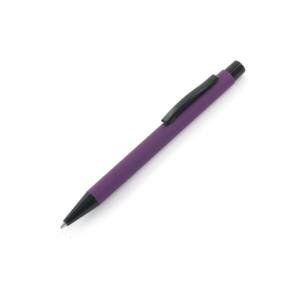 Caneta Metal Esferográfica CB 1018 | om acabamento emborrachado, carga esferográfica azul 1.0mm e acionamento por clique.