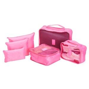 Kit Necessaires 6 Peças CB 18538B | O conjunto de necessaires possui tamanhos diferenciados, sendo 3 unidades com: alça para transporte, zíperes com pegadores emborrachados, parte frontal com malha de nylon e plaquinha emborrachada para personalização;