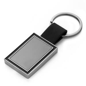 Chaveiro com Alça em PU CB 15000 | chapinha central no grafite e verso liso.