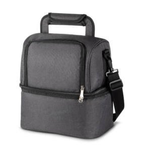 Bolsa Térmica em Poliéster CB BT310 | bolso frontal, alça de mão, alça de ombro regulável com 2 compartimentos térmicos.