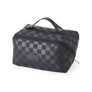 Nécessaire de Couro CB 2405 | alça superior e área de personalização em couro sintético.