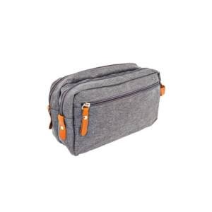 Nécessaire de Poliéster CB 18753 | Na parte interna, contém 5 bolsos, sendo dois de tela, e alça para transporte.