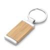Chaveiro Metal Bambu CB 15003 | frente com detalhe em bambu e verso liso.