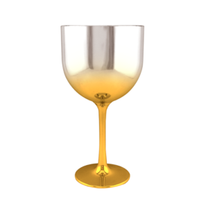 Foto Taça Gin 550ml Metalizado Dourado com Prata