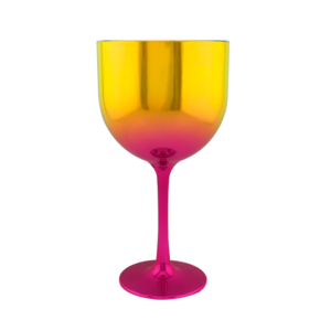 Foto Taça Gin 550ml Metalizado Pink com Dourado