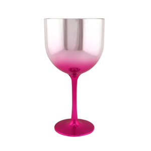 Foto Taça Gin 550ml Metalizado Pink com Prata