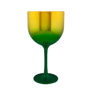 Foto Taça Gin 550ml Metalizado Verde com Dourado